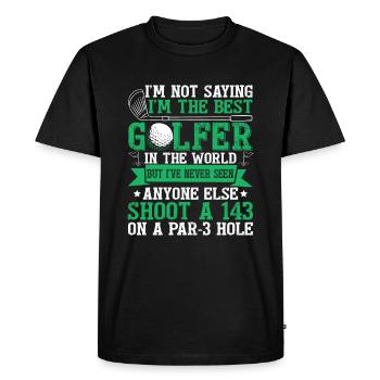 Golfer Funny Golfing - Men's Premium Organic T-Shirt - black - Front - Nico (187cm)