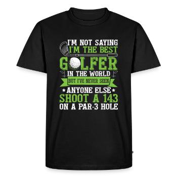 Je suis le meilleur golfeur - T-shirt Premium bio Homme - noir - Devant - Nico (187cm)