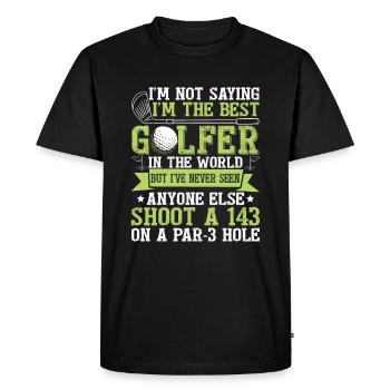 I'm The Best Golfer - Men's Premium Organic T-Shirt - black - Front - Nico (187cm)