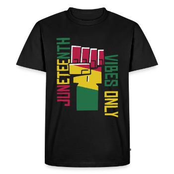 Juneteenth Vibes uniquement - T-shirt Premium bio Homme - noir - Devant - Nico (187cm)