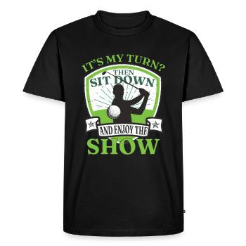 Enjoy The Show Golfing Funny Golf - Men's Premium Organic T-Shirt - black - Front - Nico (187cm)