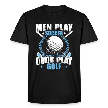 Gods Play Golf Funny Golf Player Golfing - Men's Premium Organic T-Shirt - black - Front - Nico (187cm)