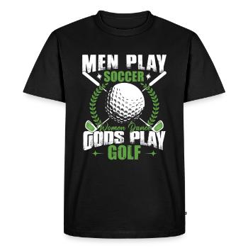 Les dieux jouent au golf - T-shirt Premium bio Homme - noir - Devant - Nico (187cm)