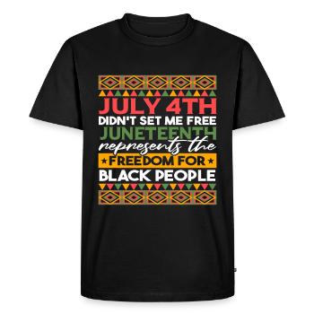 4 juillet | Juneteenth | Journée de la liberté - T-shirt Premium bio Homme - noir - Devant - Nico (187cm)
