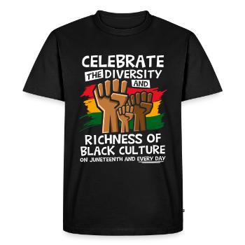 Célébrez la diversité Juneteenth - T-shirt Premium bio Homme - noir - Devant - Nico (187cm)