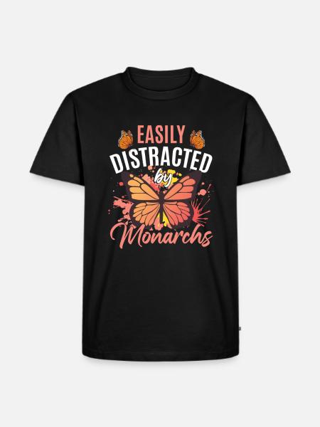 Facilement distrait par les monarques - T-shirt Premium bio Homme - noir