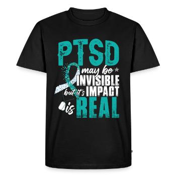 PTSD May Be Invisible | PTSD Awareness Month - Men's Premium Organic T-Shirt - black - Front - Nico (187cm)