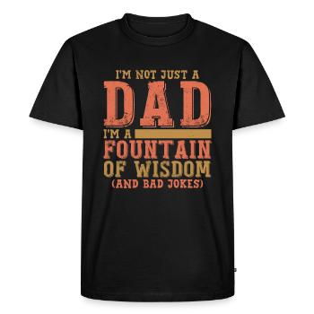 Drôle papa papa mauvaises blagues - T-shirt Premium bio Homme - noir - Devant - Nico (187cm)