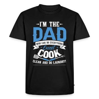 Mari papa Citation drôle - T-shirt Premium bio Homme - noir - Devant - Nico (187cm)