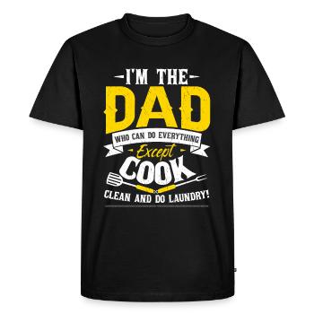 Fête des pères Papa Vêtements Mari Cuisine Papa Blague - T-shirt Premium bio Homme - noir - Devant - Nico (187cm)