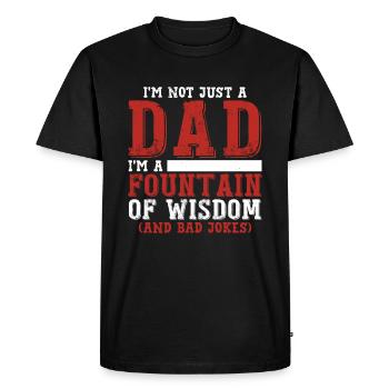 Papa Blague Drôle Fête des pères Papa - T-shirt Premium bio Homme - noir - Devant - Nico (187cm)