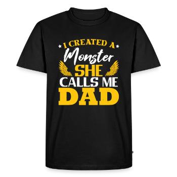 Drôle de fête des pères des filles - T-shirt Premium bio Homme - noir - Devant - Nico (187cm)