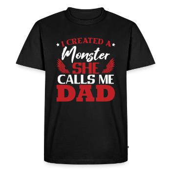 Fête des pères Papa Vêtements Mari Cuisine Papa Blague - T-shirt Premium bio Homme - noir - Devant - Nico (187cm)