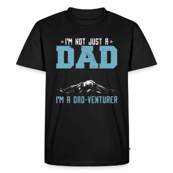 Papa-Aventurier - T-shirt Premium bio Homme - noir - Devant - Nico (187cm)