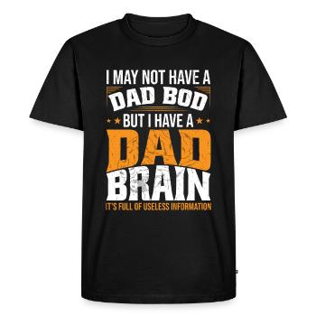 J’ai un cerveau de père | Drôle de papa de fête des pères - T-shirt Premium bio Homme - noir - Devant - Nico (187cm)
