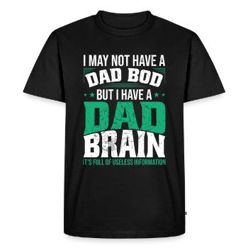 Drôle de cerveau de papa - T-shirt Premium bio Homme - noir - Devant - Nico (187cm)