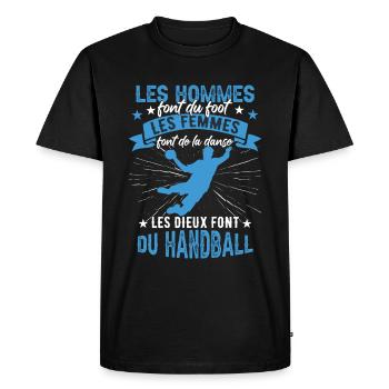 Les Dieux Font Du Handball - T-shirt Premium bio Homme - noir - Devant - Nico (187cm)