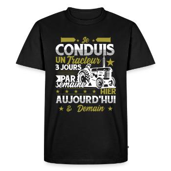 Fermier Cadeau Paysan - T-shirt Premium bio Homme - noir - Devant - Nico (187cm)