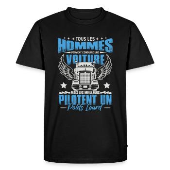 Poids Lourd - T-shirt Premium bio Homme - noir - Devant - Nico (187cm)