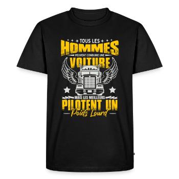 Camionneur Hommes Cadeau Poids Lourd - T-shirt Premium bio Homme - noir - Devant - Nico (187cm)