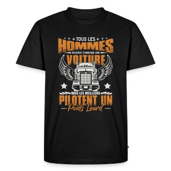 Les Meilleurs Pilotent Un Poids Lourd - T-shirt Premium bio Homme - noir - Devant - Nico (187cm)