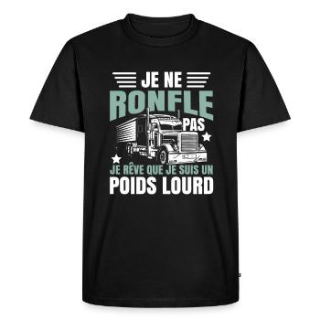 Chauffeur De Poids Lourd - T-shirt Premium bio Homme - noir - Devant - Nico (187cm)