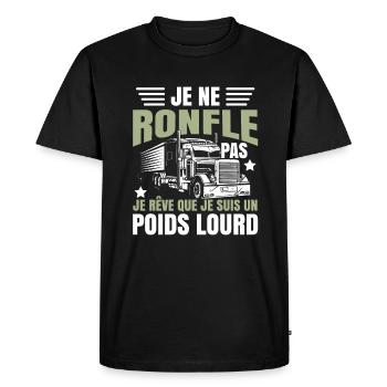 Humoristique Poids Lourd - T-shirt Premium bio Homme - noir - Devant - Nico (187cm)