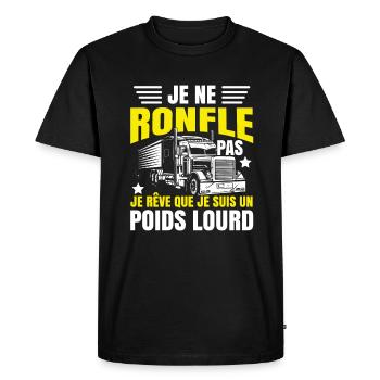 Poids Lourd - T-shirt Premium bio Homme - noir - Devant - Nico (187cm)