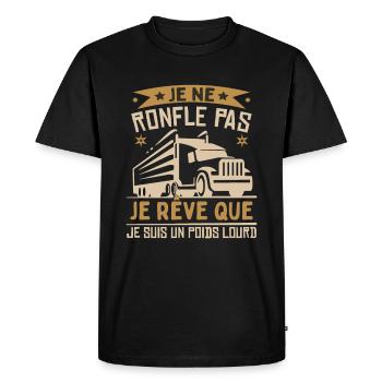Je Suis Un Poids Lourd - T-shirt Premium bio Homme - noir - Devant - Nico (187cm)