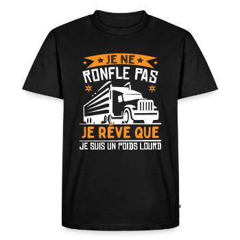 Je Suis Un Poids Lourd - T-shirt Premium bio Homme - noir - Devant - Nico (187cm)