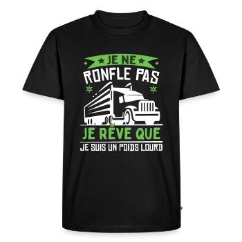 Je Suis Un Poids Lourd - T-shirt Premium bio Homme - noir - Devant - Nico (187cm)