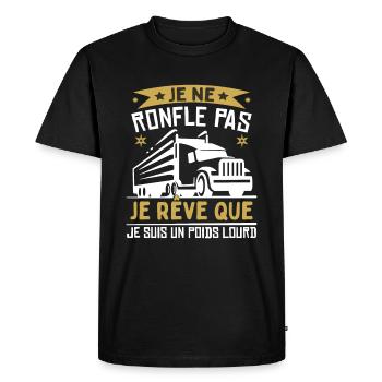 Je Suis Un Poids Lourd - T-shirt Premium bio Homme - noir - Devant - Nico (187cm)