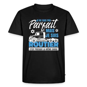 Je Suis Routier - T-shirt Premium bio Homme - noir - Devant - Nico (187cm)