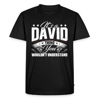 Its A David Thing - Men's Premium Organic T-Shirt - black - Front - Nico (187cm)