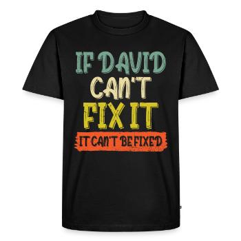 If David Can't Fix It It Can't Be Fixed - Men's Premium Organic T-Shirt - black - Front - Nico (187cm)