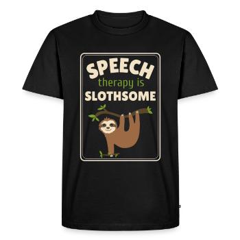 Speech Therapy Sloth Speech Language Pathology SLP - Men's Premium Organic T-Shirt - black - Front - Nico (187cm)