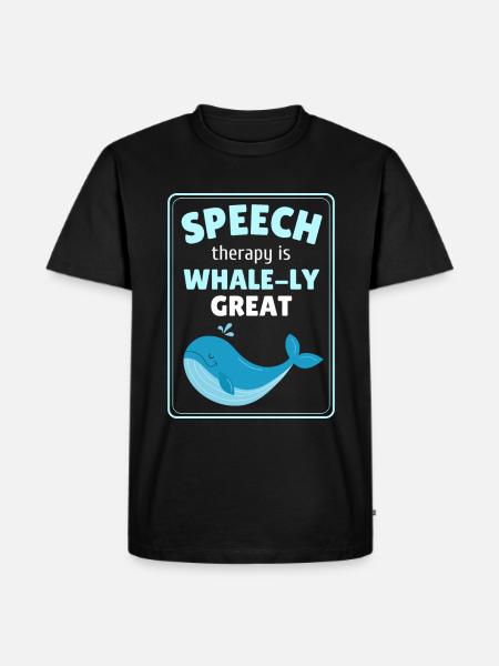 Logopädie Wal Sprachpathologie SLP - Männer Premium Bio T-Shirt - Schwarz