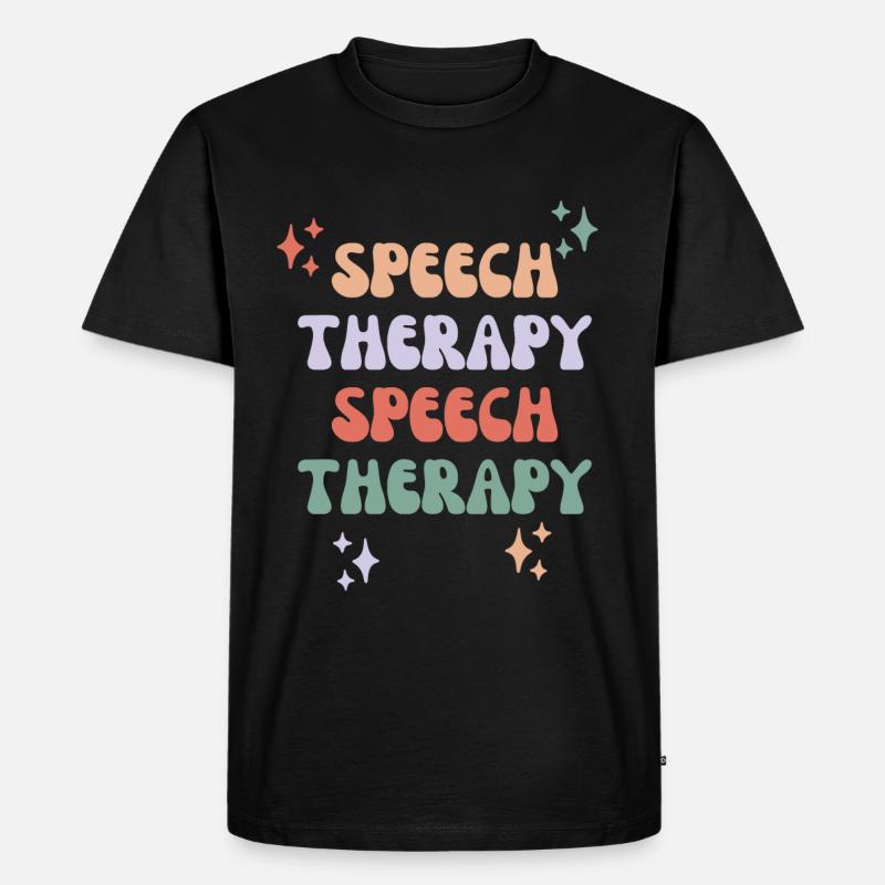 Logopädie - Männer Premium Bio T-Shirt - Schwarz