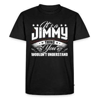 C’est un truc de Jimmy - T-shirt Premium bio Homme - noir - Devant - Nico (187cm)