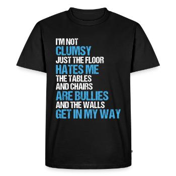 Clumsy Men - Men's Premium Organic T-Shirt - black - Front - Nico (187cm)