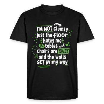 Clumsy - Men's Premium Organic T-Shirt - black - Front - Nico (187cm)