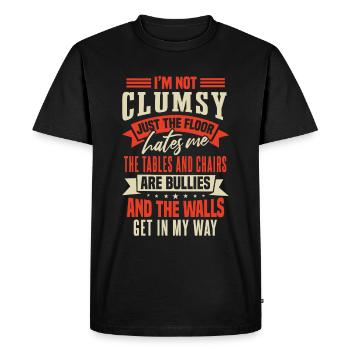 Clumsy People Sarcasm Humor - Men's Premium Organic T-Shirt - black - Front - Nico (187cm)