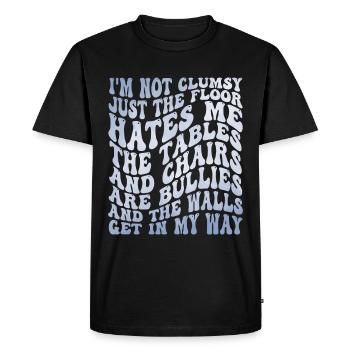 Humorous Clumsy Funny Humor - Men's Premium Organic T-Shirt - black - Front - Nico (187cm)