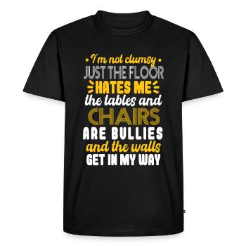 I'm Not Clumsy - Men's Premium Organic T-Shirt - black - Front - Nico (187cm)