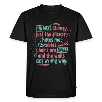 I Am Not Clumsy - Men's Premium Organic T-Shirt - black - Front - Nico (187cm)