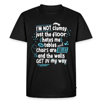 Sarcastic Clumsy Ironic - Men's Premium Organic T-Shirt - black - Front - Nico (187cm)