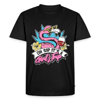 Oh sirotez que c’est un voyage entre filles - T-shirt Premium bio Homme - noir - Devant - Nico (187cm)