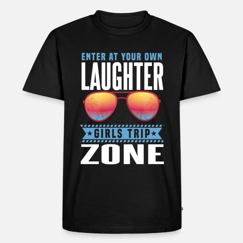 Lustige Mädchen-Reise - Männer Premium Bio T-Shirt - Schwarz
