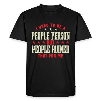Shy Introvert Humor Sarcasm People Person - Men's Premium Organic T-Shirt - black - Front - Nico (187cm)