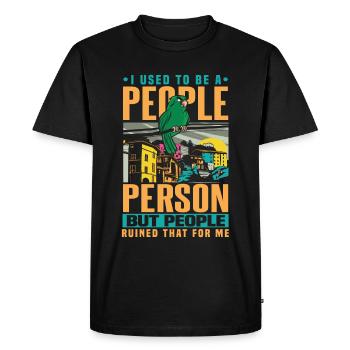 J’avais l’habitude d’être une personne introvertie pervertie - T-shirt Premium bio Homme - noir - Devant - Nico (187cm)